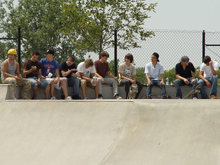 Skaters watching/waiting