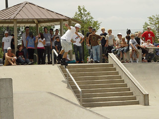 Frontside down the handrail