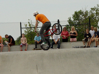 Bicycle - Nose Manual?  Endo?  Whatever you call them on BMX - he rode it forever