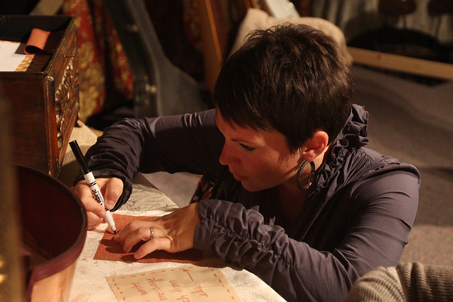 Writing on a quilt square