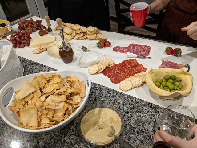 Allie's fancy snack arrangement at Shannon's place