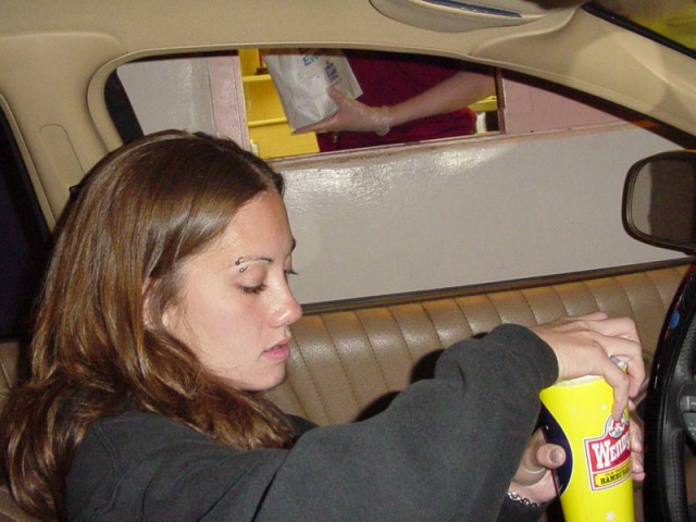 James' gf at Wendy's