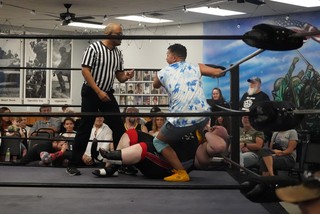 Stompin on Angus' neck