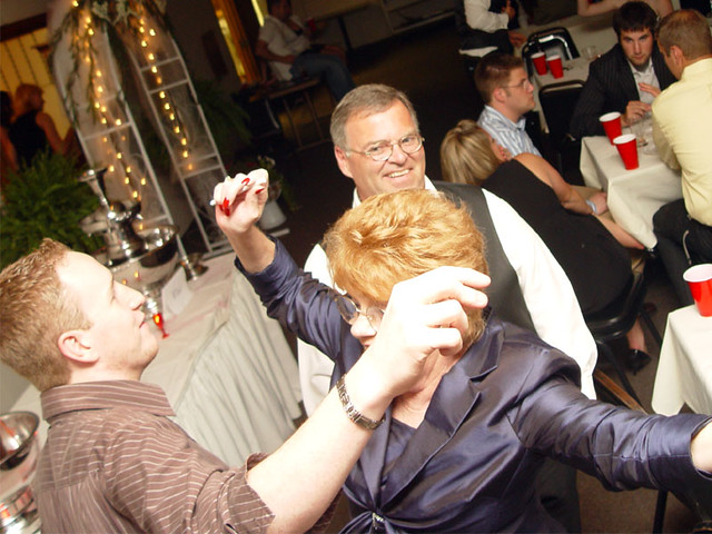Justin dancing with the grandma