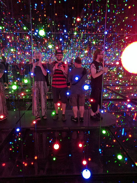 Another crazy mirror room with some suspended LED balls at the Yayoi exhibit