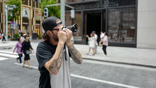 Walkin around and shootin photos with Harper