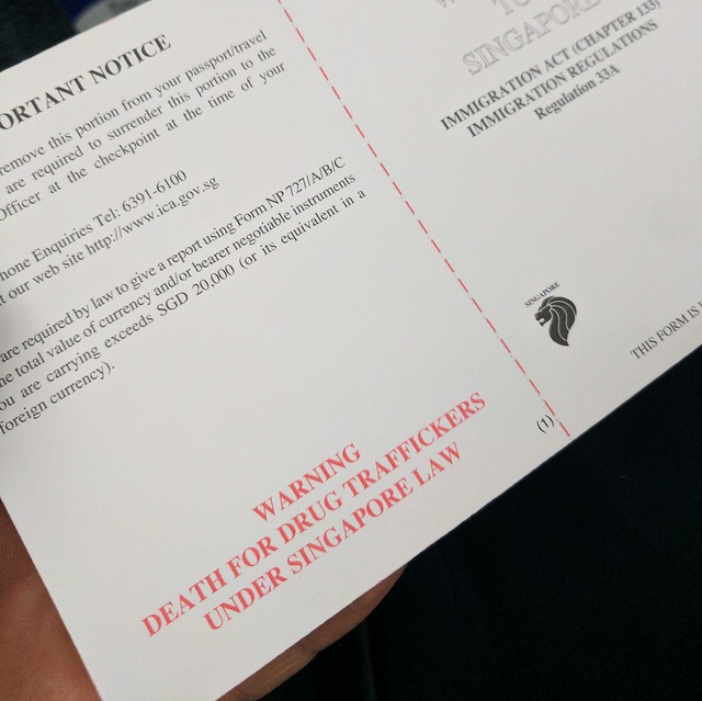 Singapore immigration is not messin around
