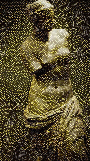 Yayoi yellow specked sculpture