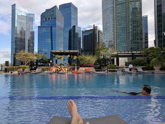 Swimmin on top of our hotel