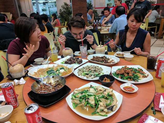 Eatin chinese foods with Nicole, Michael, and Audrey