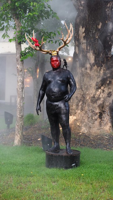 A weird statue in the mist