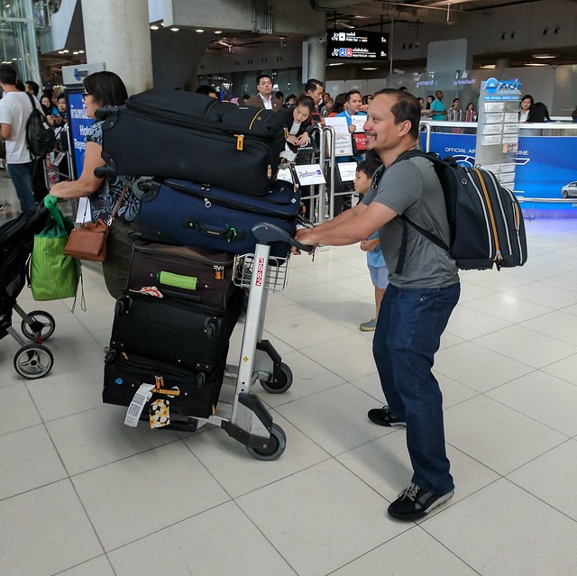 Ivan had his family along and was in charge of a lot of luggage