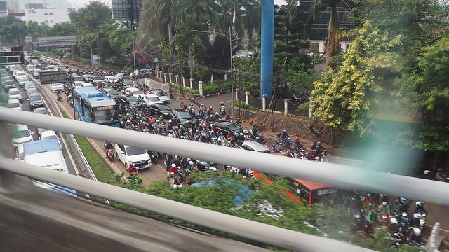 A look at Jakarta traffic from the highway