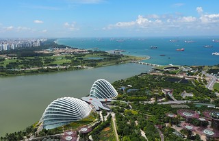 View of the Gardens and Bay from the top of the Marina Bay Sands hotel