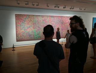 Art - Checking out Yayoi's huge pattern paintings