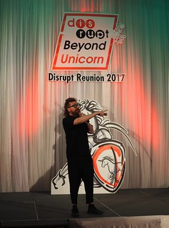 Harper speaking at the Bangkok disrupt reunion.