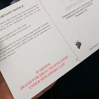 Singapore immigration is not messin around