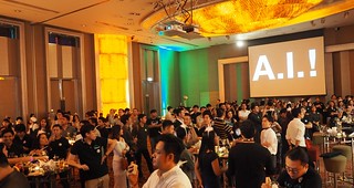 Talkin about A.I. with a big crowd in Bangkok