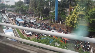 A look at Jakarta traffic from the highway