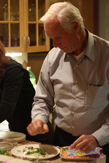 Cooking - Grandpa is a pro at making food.