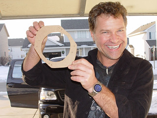 Dad presenting my speaker mount