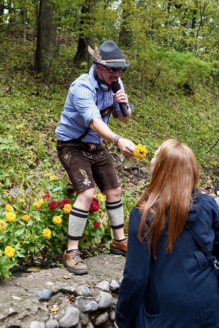 DJ Strudel Boy offers a flower. Look at those leg warmers.