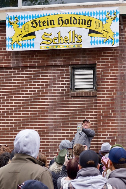 Breaking the day's stein holding record.