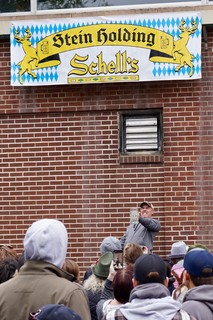 Breaking the day's stein holding record.