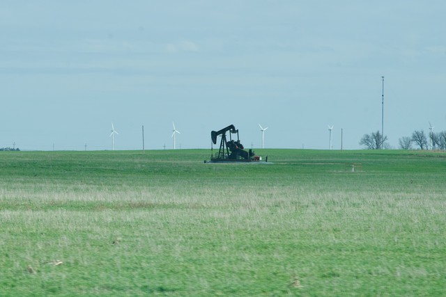 Pumpjack and Wind Turbines