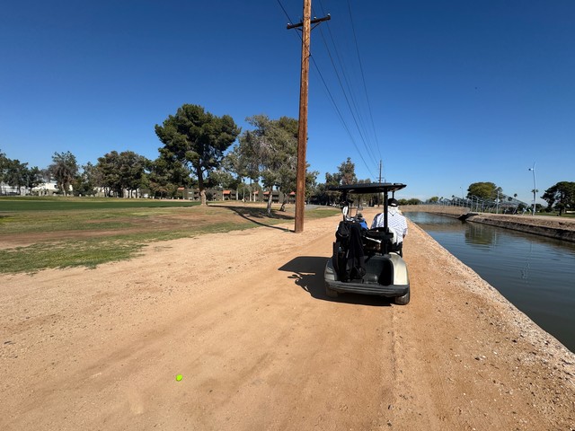 Well, at least I kept it out of the canal... and I stuck the green (over that pine) from here.