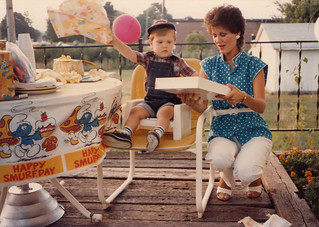 Opening presents on my 2nd Birthday