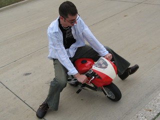 Jeff on the Pocketbike