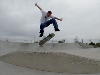 Sean Rankin - Sean hitting a kickflip at Ankeny Skatepark
