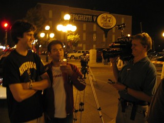 Nathan D - Getting interviewed downtown.