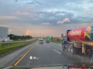 This weather is so wild. Everything is wet, cars are in the ditch, but we haven't been rained on yet.