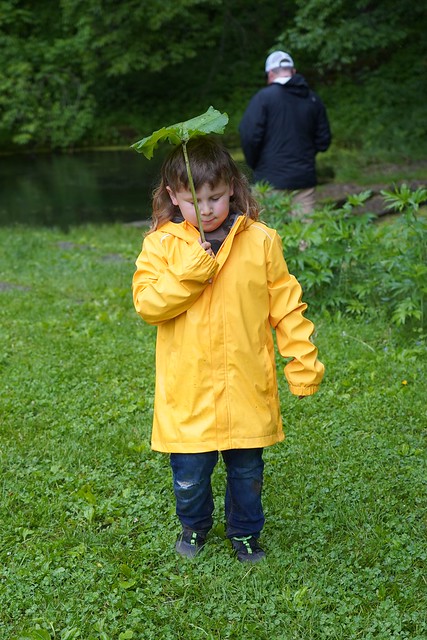 He found an umbrella