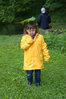 He found an umbrella