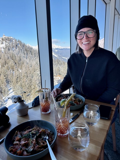 A Caesar, some pasta and a view