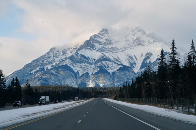 The size and proximity to these mountains from the highway is unreal