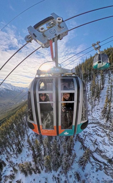 Riding up the Banff Gondola