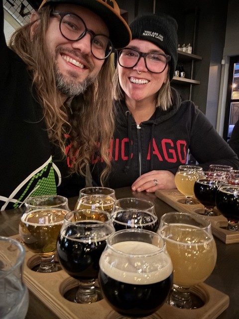 A flight at Last Best brewery