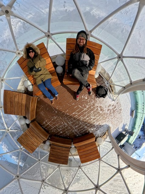 Relaxin and warmin up in this igloo