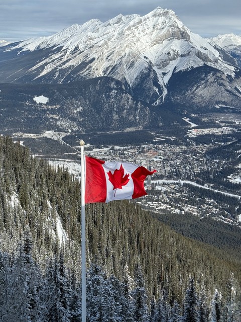 Looking out at the village of Banff