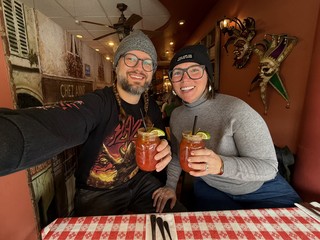 Drinks - Found a cafe with a window seat... and caesars