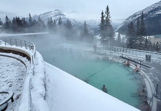 Snow - Bout to take a winter time dip in Banff