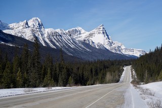 Snow - Jagged peaks on Icefields Parkway