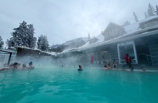 Snow - The Banff hot springs are great