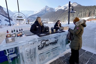 Drinks - Checking out the Ice Bar at Lake Louise