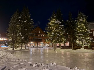 Snow - Little ice skating rink at Post Hotel