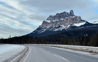 Snow - Heading toward Lake Louise. Photos do not do these things justice.